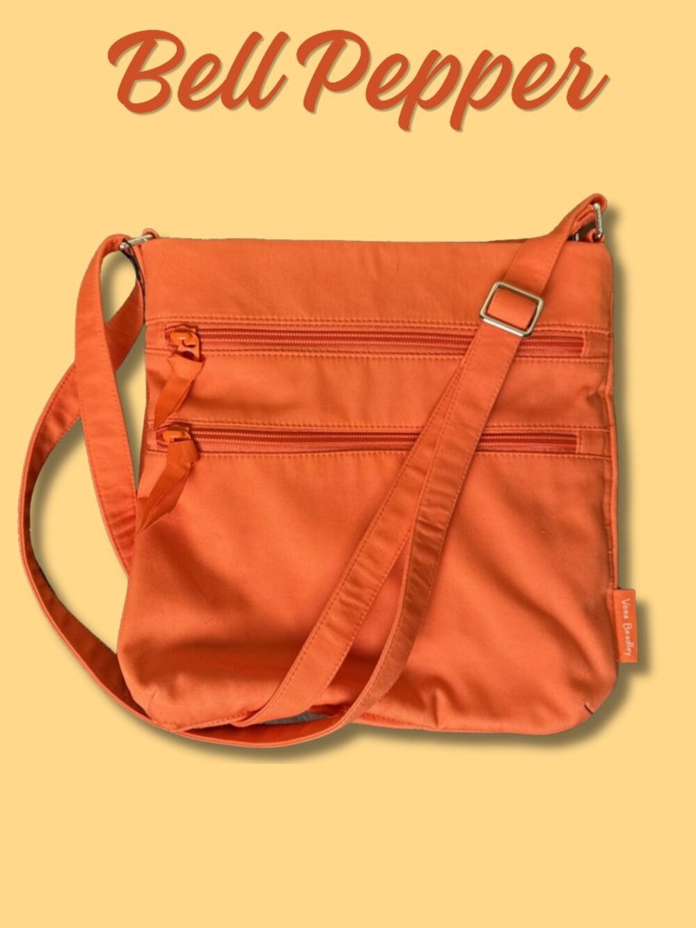 Vera Bradley Bell Pepper Triple Zip Hipster Crossbody NWOT Retired Orange Bag